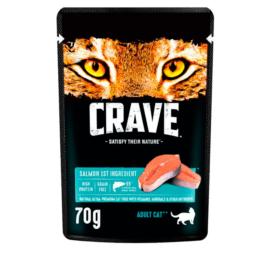 Влажный Корм Crave (Крэйв) Для Кошек Лосось в Желе 70г