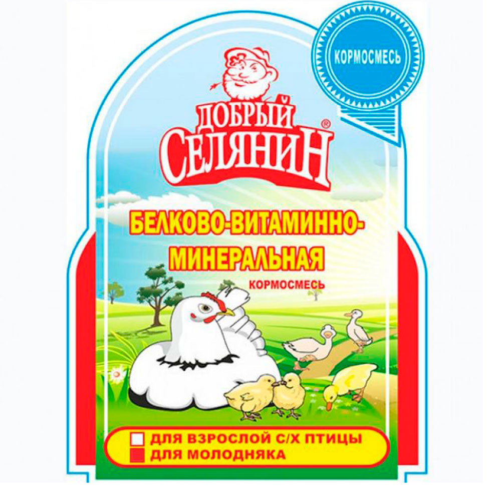 Премикс Добрый Селянин Белково-Витаминно Минеральная Кормосмесь для С/Х Птицы 1,7кг