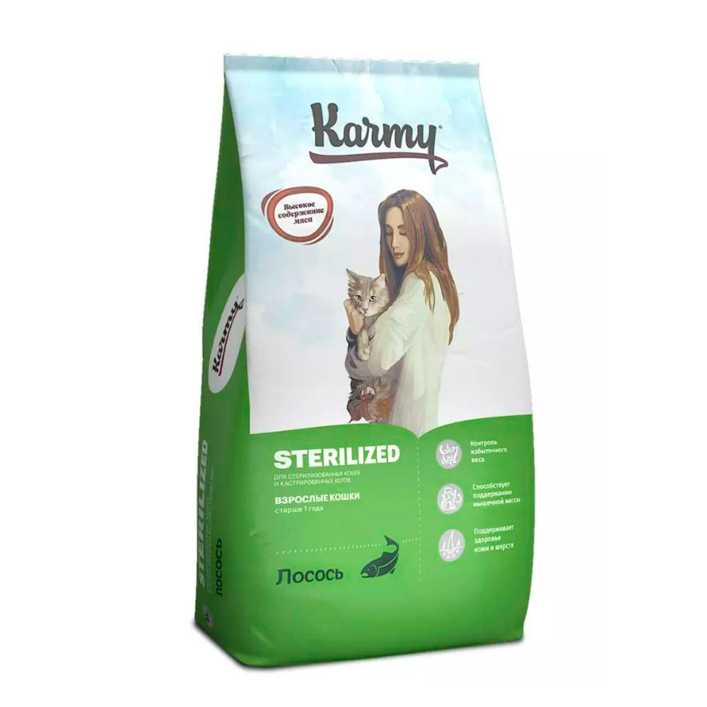 Сухой Корм Karmy (Карми) Sterilized Для Стерилизованных Кошек Лосось 10кг
