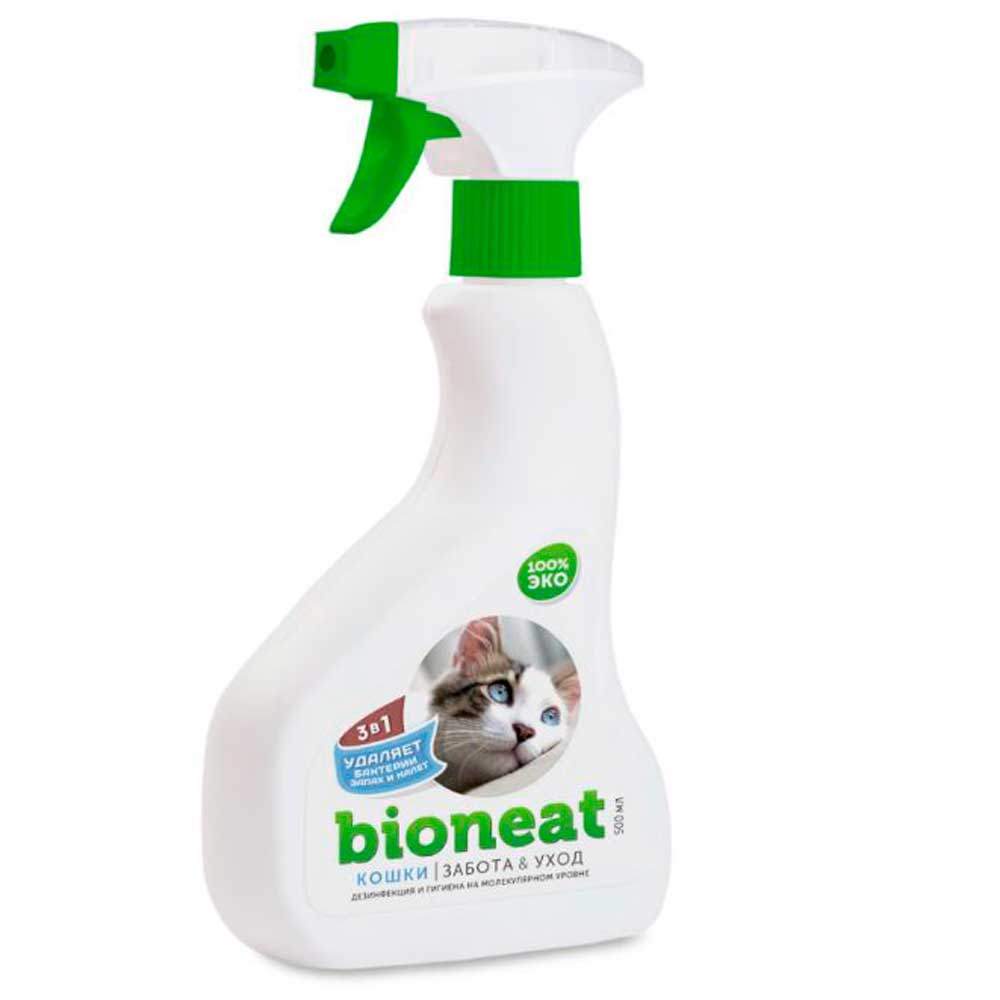 Bioneat (Бионит) Cредство Для Уничтожения Бактерий и Запахов Кошки Забота и Уход 500мл