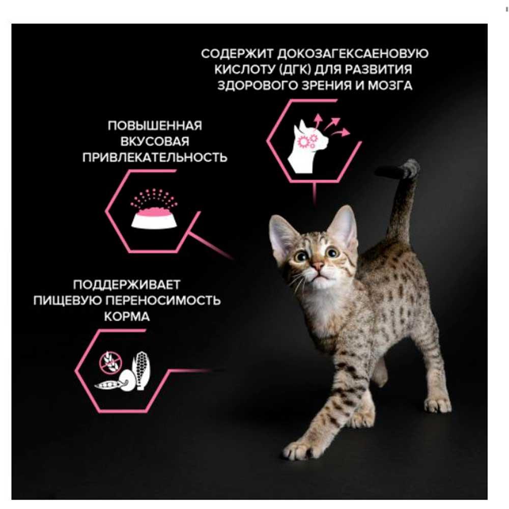 Сухой Корм Pro Plan (Проплан) Delicate Kitten Для Котят с Чувствительным Пищеварением Индейка 400г+200г