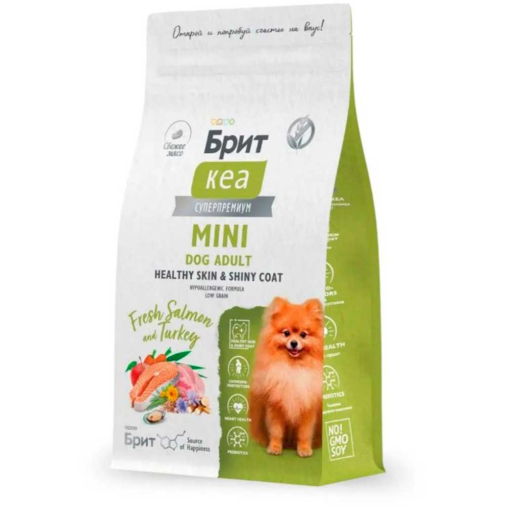 Сухой Корм Брит Кеа Mini Dog Adult Healthy Skin & Shiny Coat Для Взрослых Собак Мини-Пород Лосось и Индейка 1,5кг  6010773