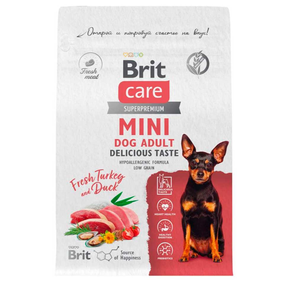 Сухой Корм  Брит Кеа Mini Dog Adult Delicious Taste Индейка и Утка Для Собак Маленьких Пород  Привередливых к Корму 1,5кг 6010797