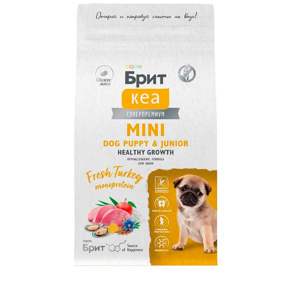Сухой Корм Брит Кеа Mini Dog Puppy &amp; Junior Healthy Growth Monoprotein Для Щенков и Молодых Собак Мини-Пород  Индейка 1,5кг 6010711