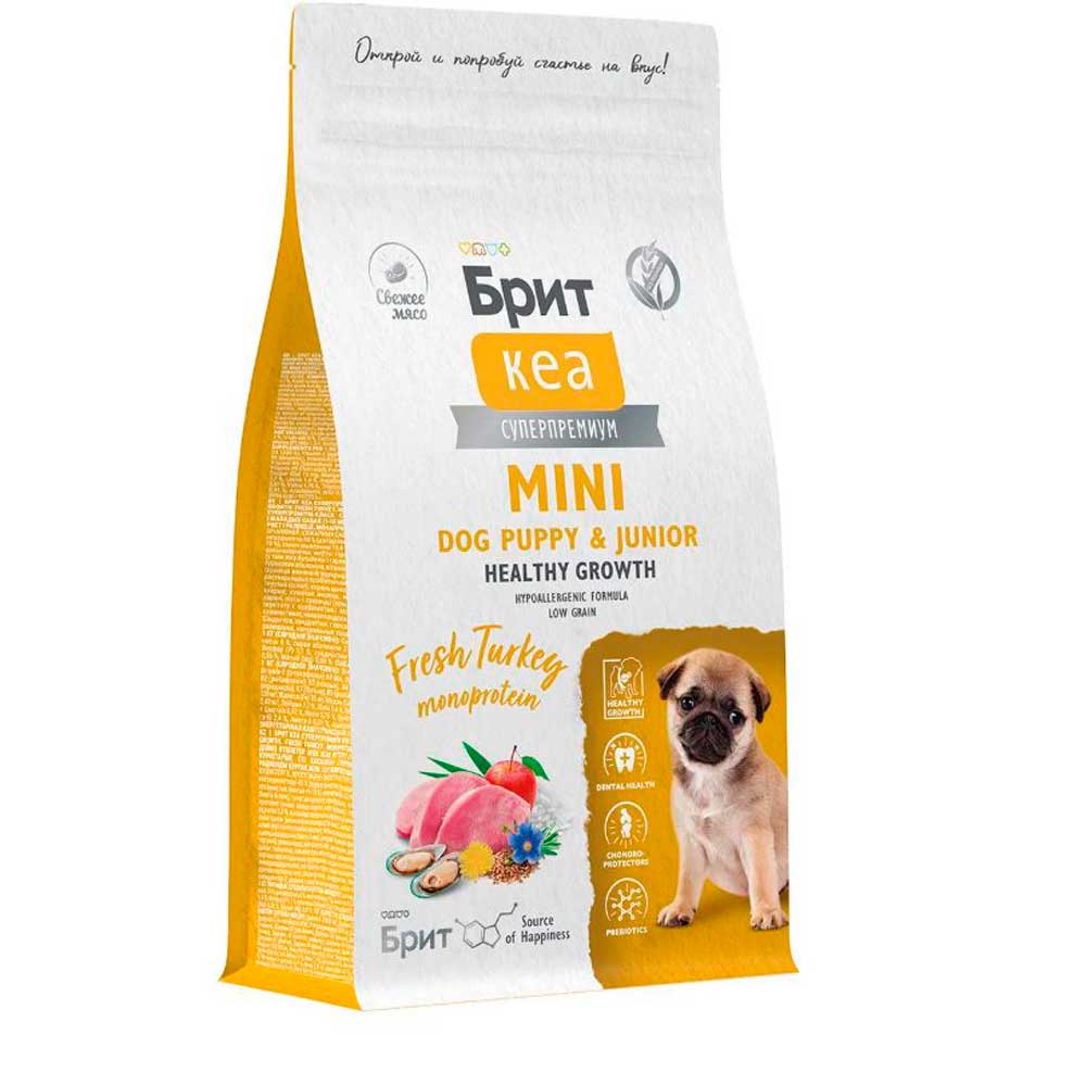 Сухой Корм Брит Кеа Mini Dog Puppy &amp; Junior Healthy Growth Monoprotein Для Щенков и Молодых Собак Мини-Пород  Индейка 1,5кг 6010711