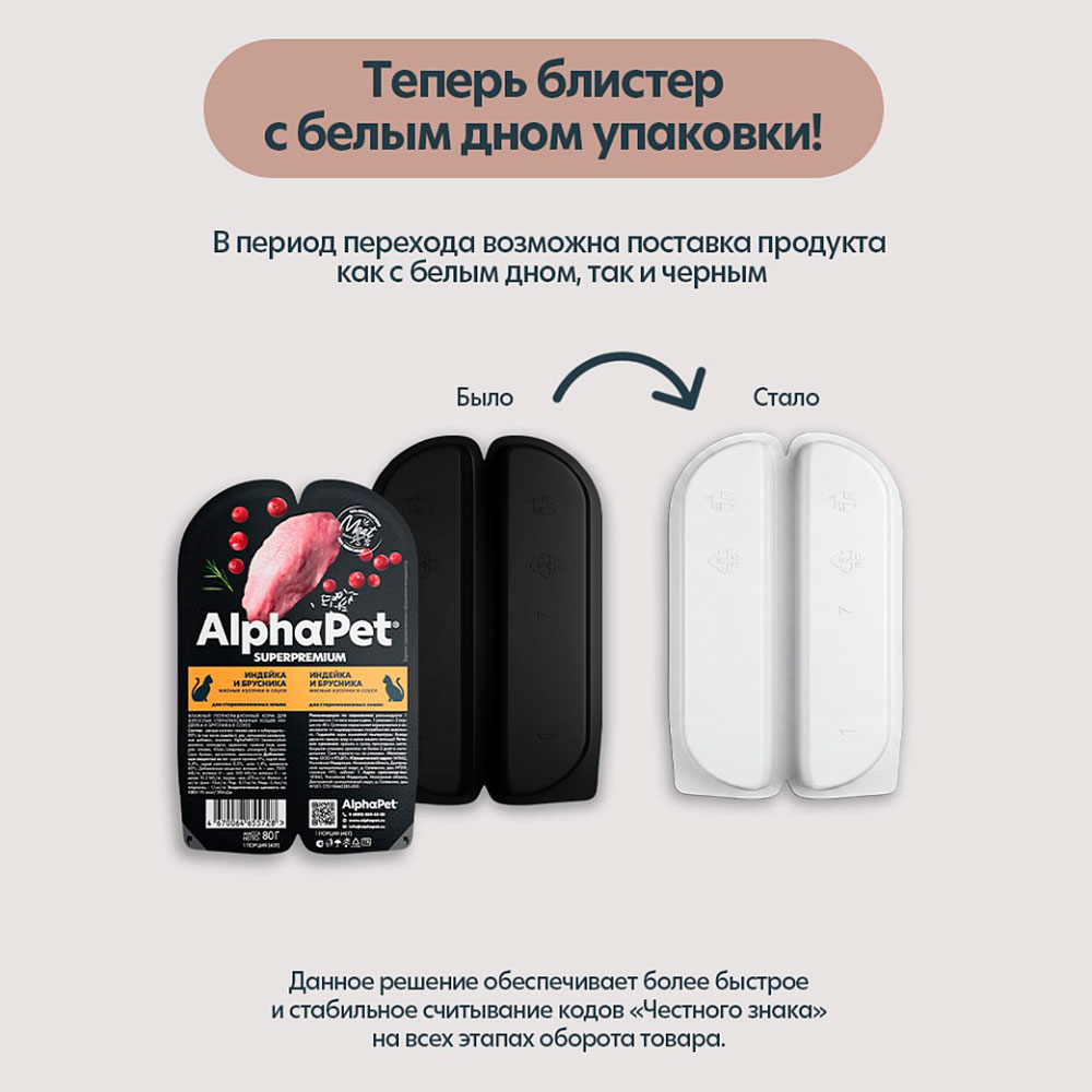 Консервы Alphapet (Альфапет) Superpremium Для Стерилизованных Кошек Профилактика Мочекаменной Болезни Индейка и Брусника в Соусе 80г 55728