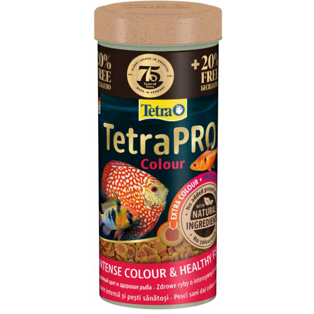 Сухой Корм в Чипсах Для Всех Видов Аквариумных Рыб Tetra (Тетра) PRO Colour Для Интенсивного Окраса и Энергии Баночка 300мл (250мл + 20% БОНУС)