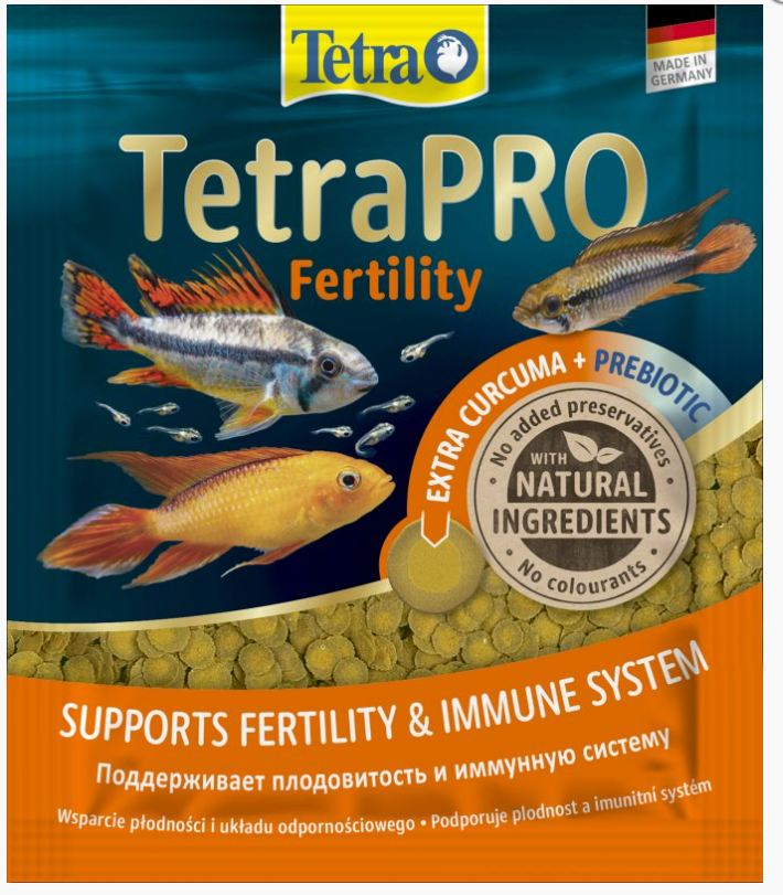 Сухой Корм в Чипсах Для Всех Видов Аквариумных Рыб Tetra (Тетра) PRO Fertility Для Репродуктивной Функции и Иммунитета с Куркумой Пакет 12г