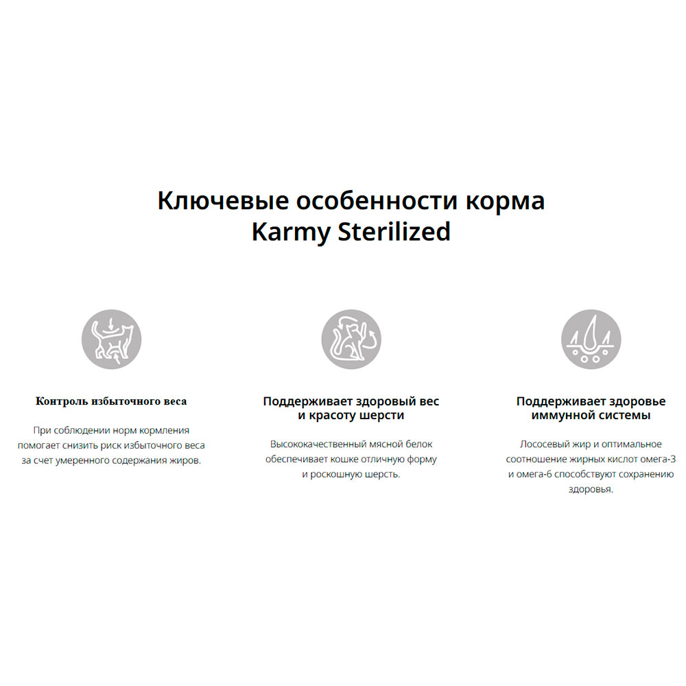 Сухой Корм Для Стерилизованных Кошек Karmy (Карми) Sterilized Для Контроля Веса и Поддержки Мочевыделительной Системы Индейка 400г Нн