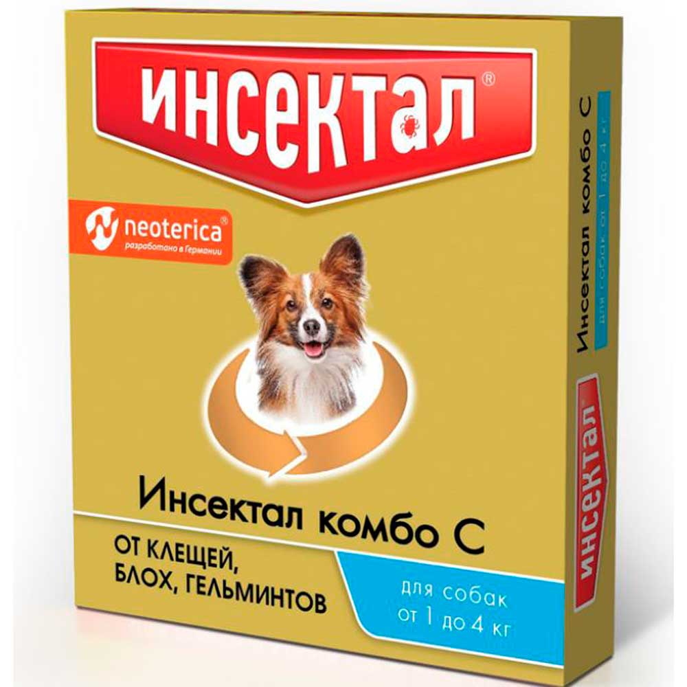 Инсектал Комбо Neoterica (Неотерика) Капли Противопаразитарные Для Собак 1-4кг 3шт N303