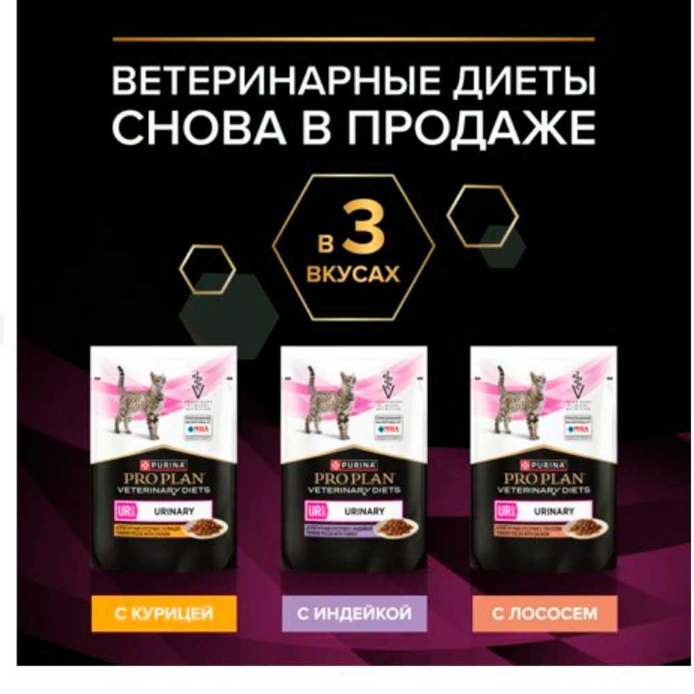 Лечебный Влажный Корм Pro Plan (Про План) Veterinary Diets UR Urinary ST/OX Курица в Соусе Для Кошек 85г