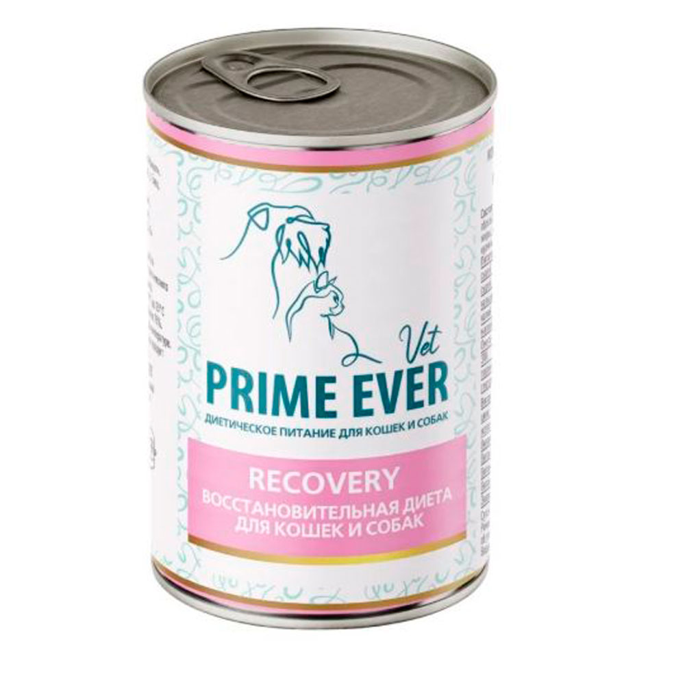 Лечебные Консервы Для Кошек и Собак Prime Ever (Прайм Эвер) Vet Recovery Support Высококалорийная Диета Для Восстановления в Период Реабилитации 340г