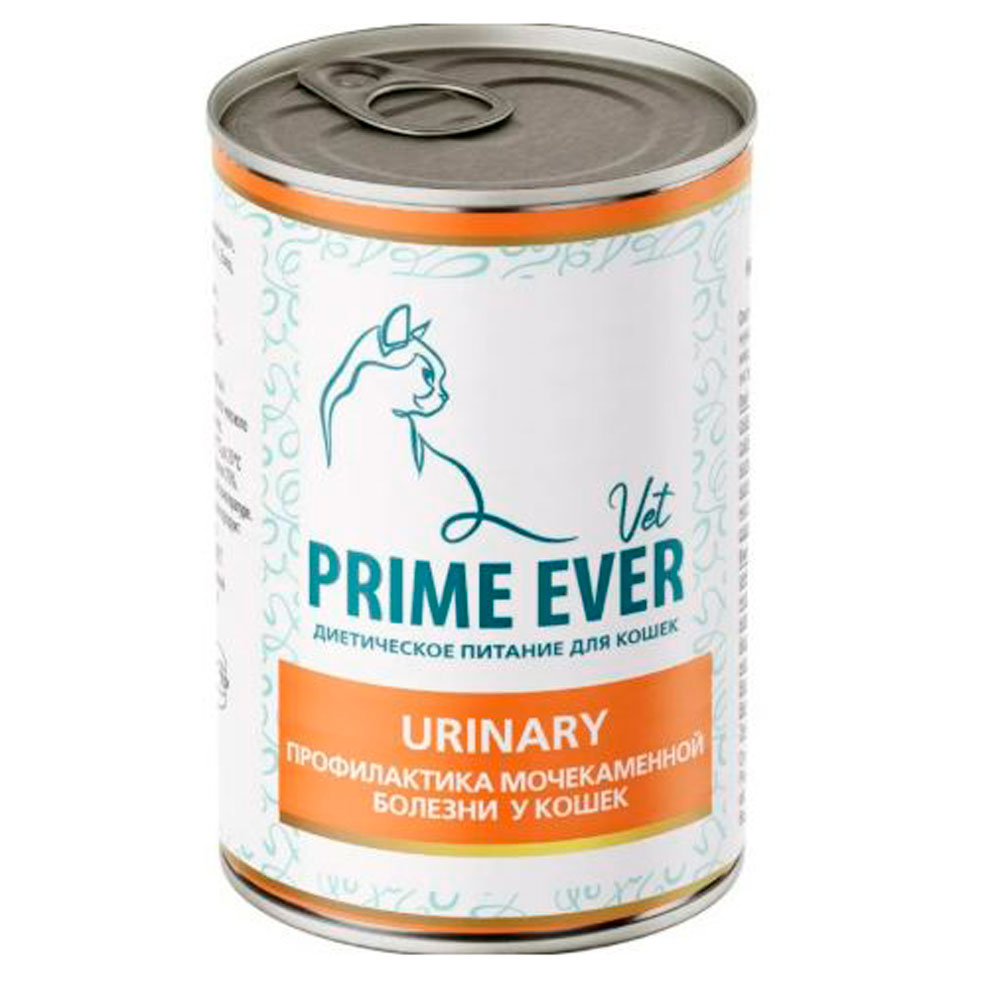 Лечебные Консервы Для Кошек Prime Ever (Прайм Эвер) Vet Urinary Диетическое Питание Для Профилактики и Лечения МКБ 340г
