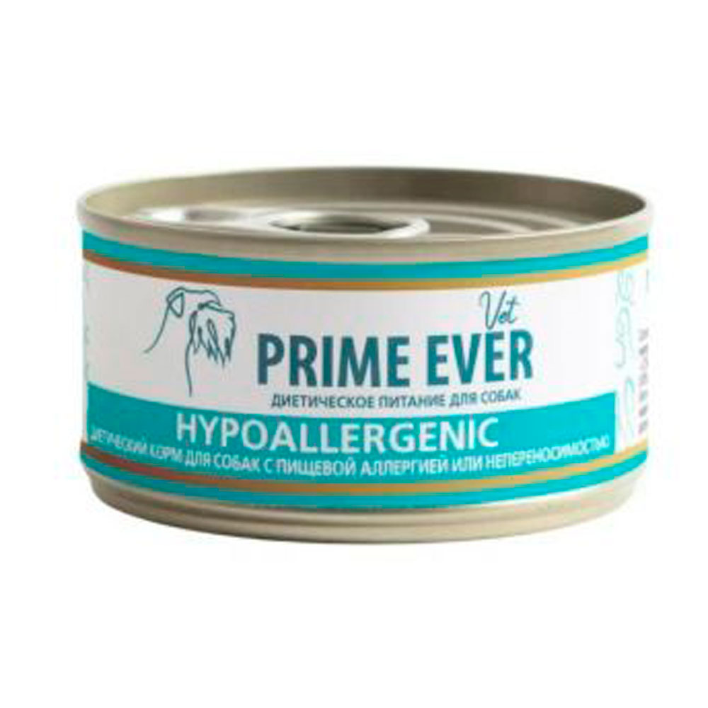 Лечебные Консервы Для Собак Prime Ever (Прайм Эвер) Vet Hypoallergenic Диетическое Питание При Пищевой Аллергии и Непереносимости 100г