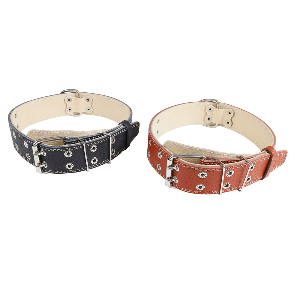 Ошейник Для Собак Крупных Пород Brava (Брава) №45 ОШ 48-70см 80*4,5см 2-Слоя Кожаный Не Украшенный Кольцо Посередине Арт646