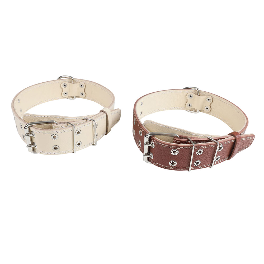 Ошейник Для Собак Крупных Пород Brava (Брава) №45 ОШ 48-70см 80*4,5см 2-Слоя Кожаный Не Украшенный Кольцо Посередине Арт646