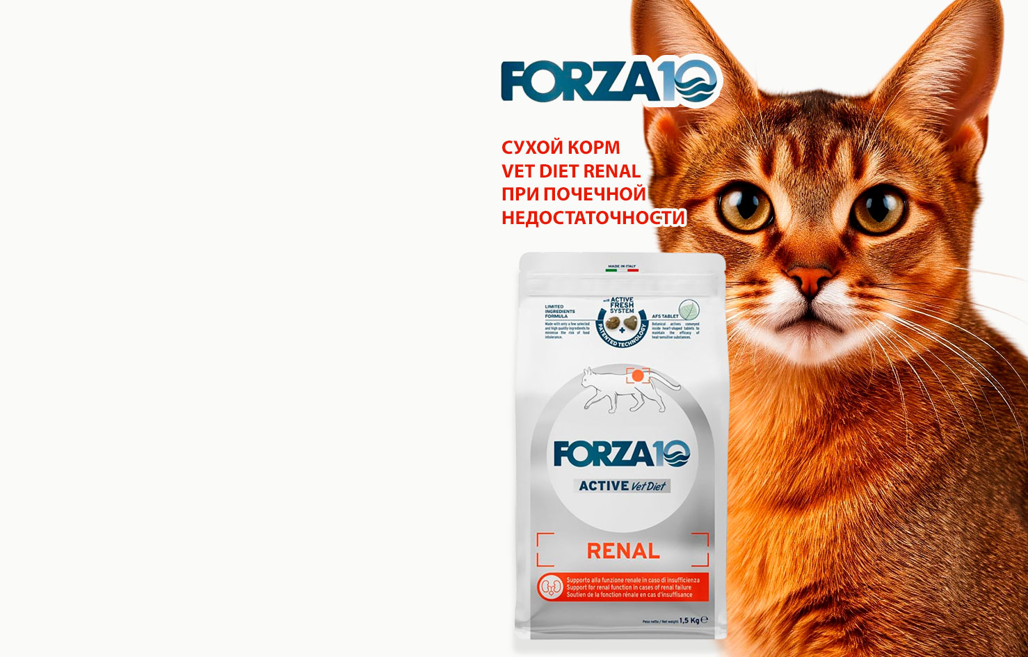 Лечебный
Сухой
Корм
Forza 10 
Active Vet
Renal 
Для Почек
400г